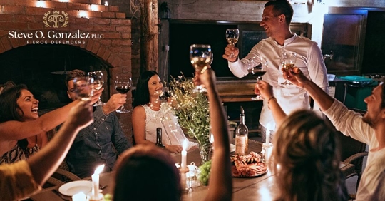 people drinking at party